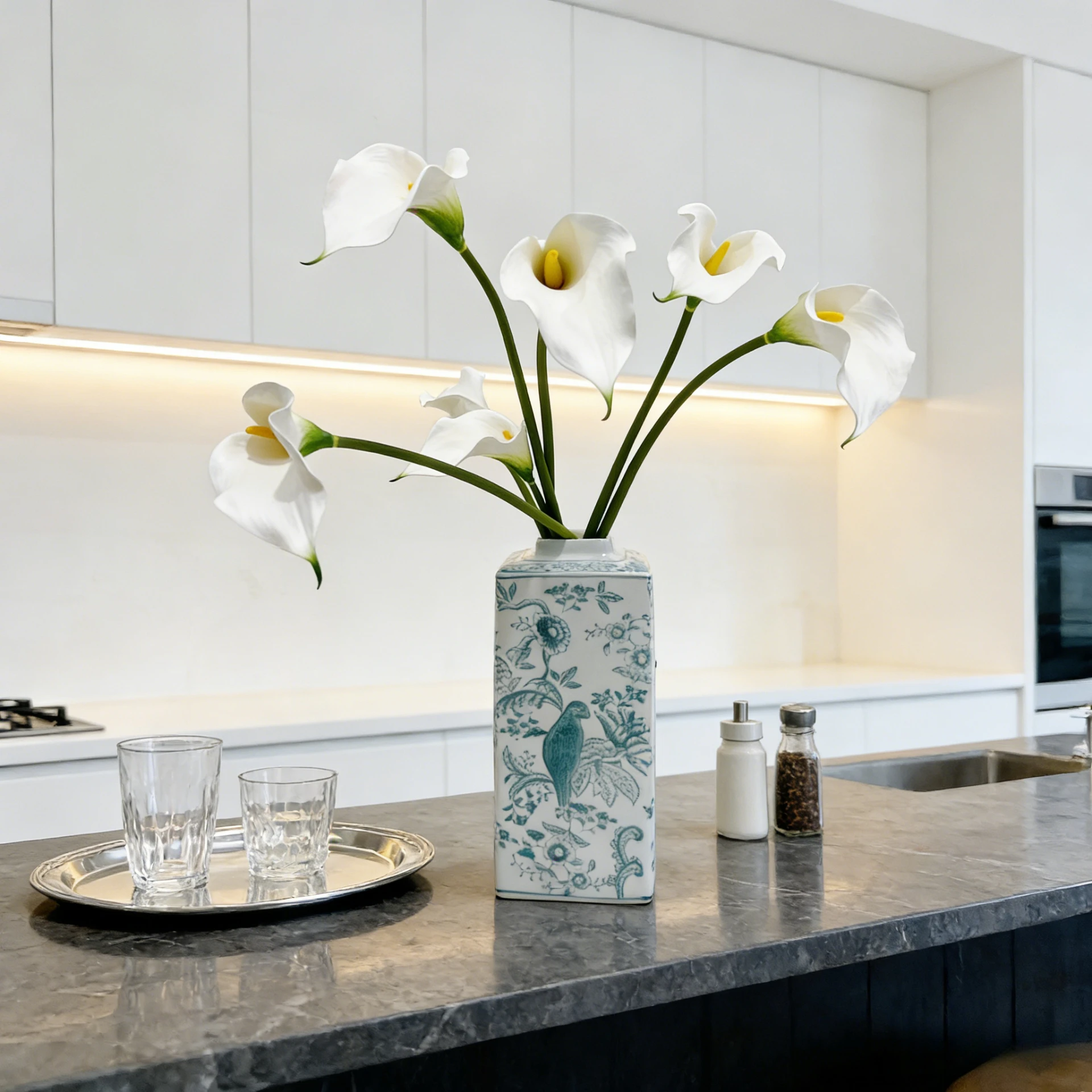 18.9インチ シングルステム 人工カラーリリー 結婚式 ホ - Home Decor Tulip のレビューと価格