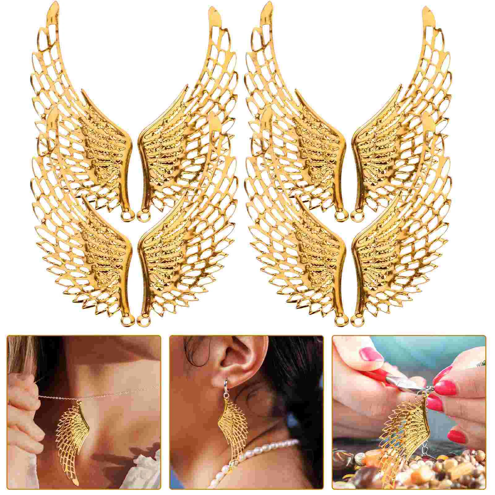 

10 Pairs Charm Small Wing Shaped Charm Jewelry Making Accessories Crafting Pendant christmas jewelry pendants