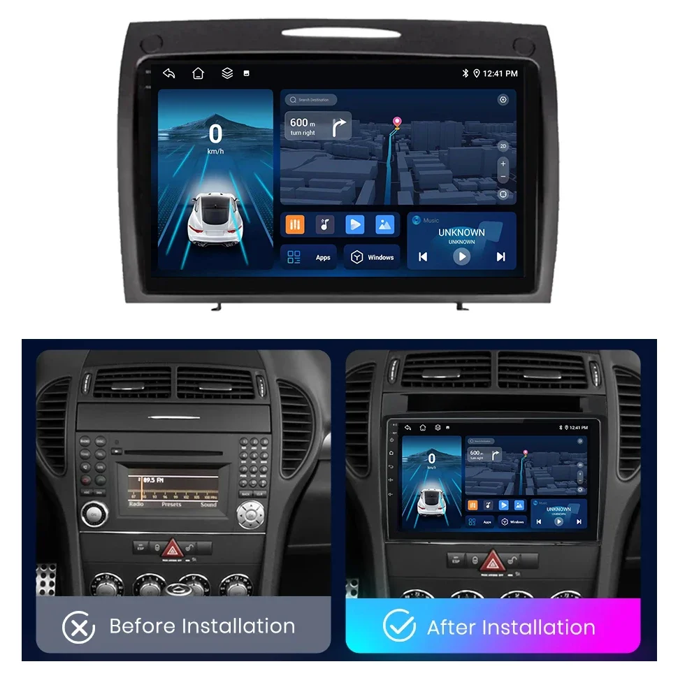 Android 12 Car Radio for Mercedes Benz SLK Class R171 SLK200 SLK280 SLK300 2000-2011 Wifi CarPlay 4G BT 8core Autoradio Stereo