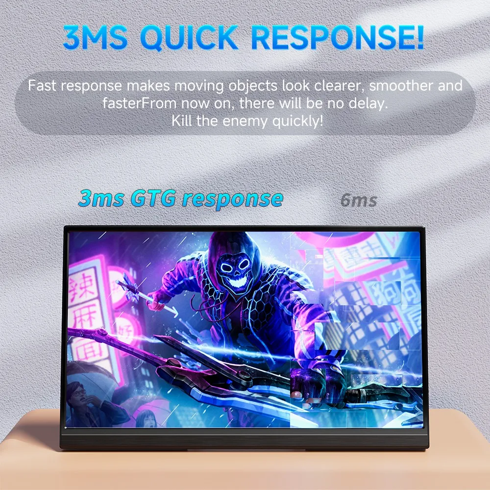 MUCAl 15.6 inch Portable Monitor FHD 1920*1080 Travel Gaming 15.6" Display Screen for Laptop Phone Switch ps4 ps5 XboX MacBook image 3
