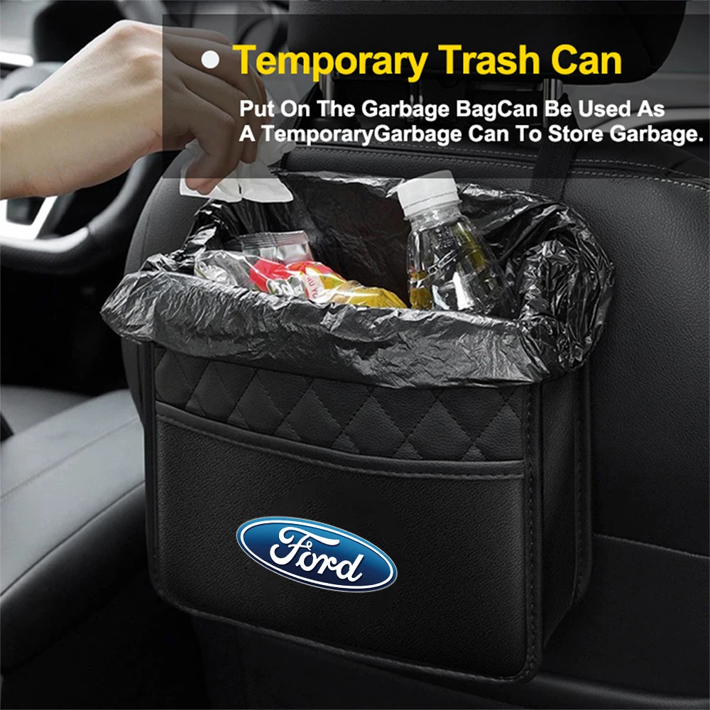 1pcs PU Leather  Car Storage Bag Auto Seat Back Organizer for Ford Focus mk2 mk3 Fiesta mk7 Ranger Mondeo mk4 S-MAX Kuga Mustang