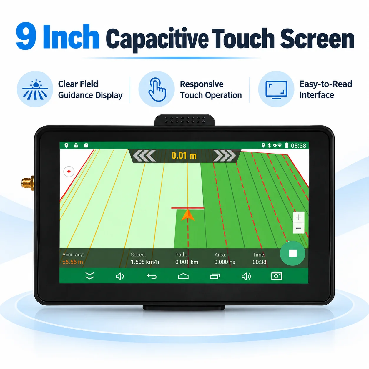 9 Inch Agricultural GPS Guidance System for Tractor Harvester Farm Field Navigation Display