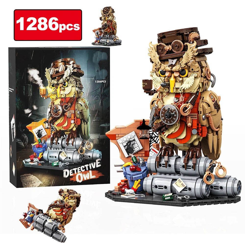 1286+pcs MOC Owl Detective Magic Animal Model Building Blocks Set Educational Toys for Kids Adult Gifts Creative Assemble Bricks