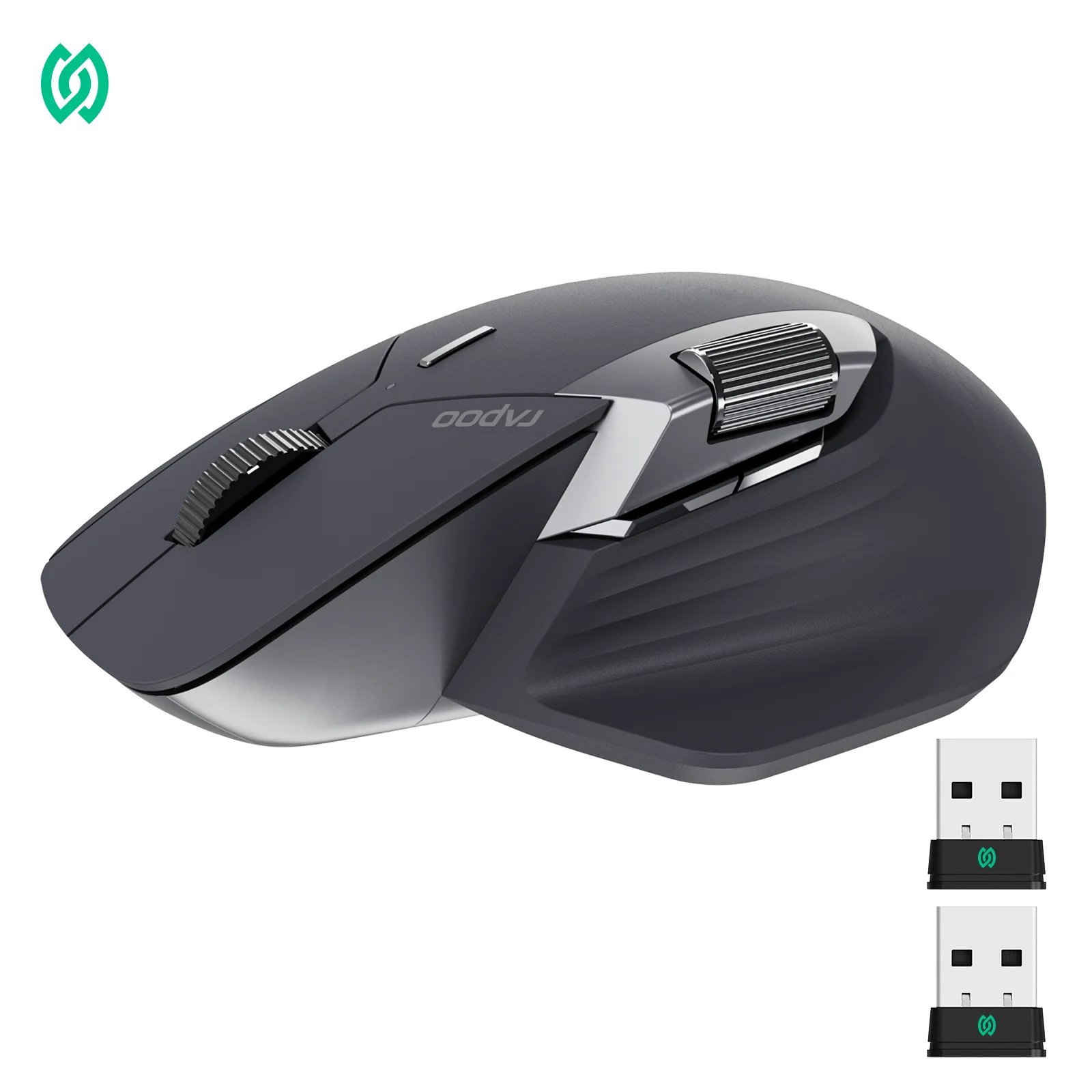 Rapoo MT760PRO Wireless Mouse NearLink + Bluetooth 5.0 Multi-Device 12000 DPI 2K Polling Rate Ergo for Work Gaming Quiet Clicks