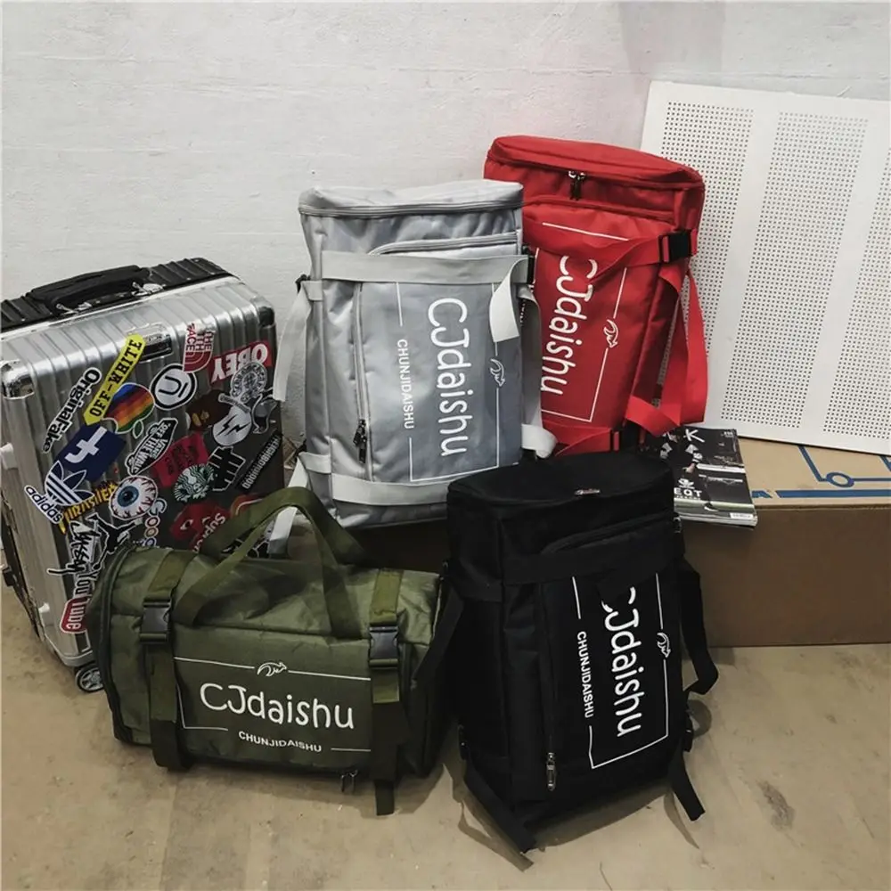 Casual Letter Oxford Cloth Backpack Large Capacity Multi-functional Fitness Bag School Bag Shoulders Bag Travel Bag Student