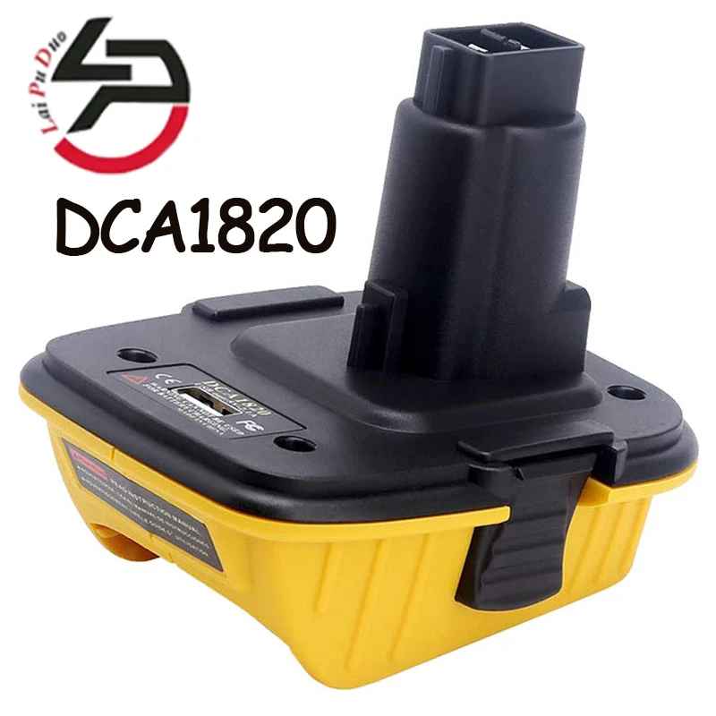 

DCA1820 Battery Adapter Converter for Dewalt 18V Tools 20V Max Lithium Ion Battery Power Bank Function USB DE9096 DE9098