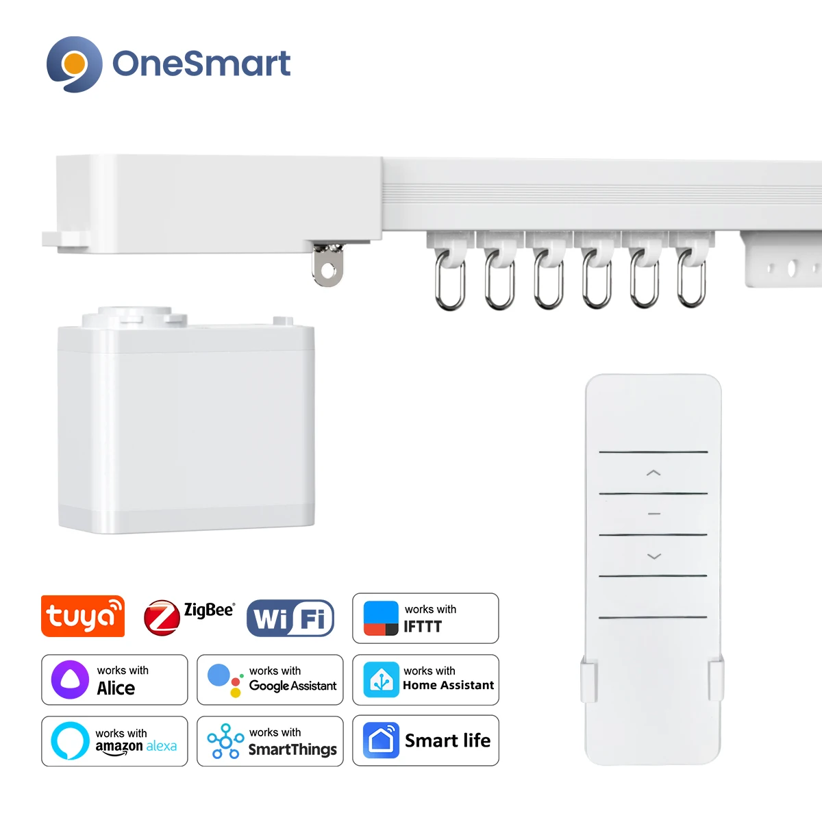 IOTON Smart Curtain Motor Tuya WiFi Zigbee Electric Curtain Track Motor Works with Alexa Google Home