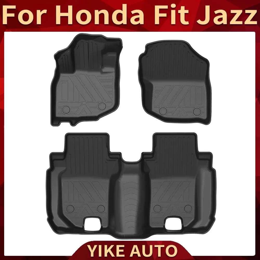 For Honda Fit Jazz GE GR GS GK 2008-2023 Auto Car Floor Mats All-Weather TPE Foot Mats Pad Tray Mat Interior Accessories