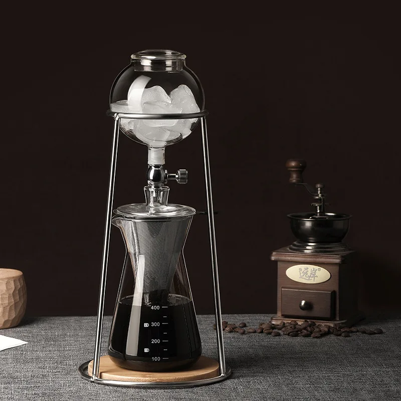 Stand Iced Drip Coffee Maker Drip Filter Iced Tea Cold Brew Pot Set Borosilicate Glass Hand Brewing Coffee Utensils