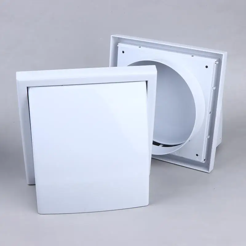 ABS Exterior Wall Ventilation Grille With Valve For Range Hood Duct Air Outlet Weatherproof Material 100mm 125mm 150mm