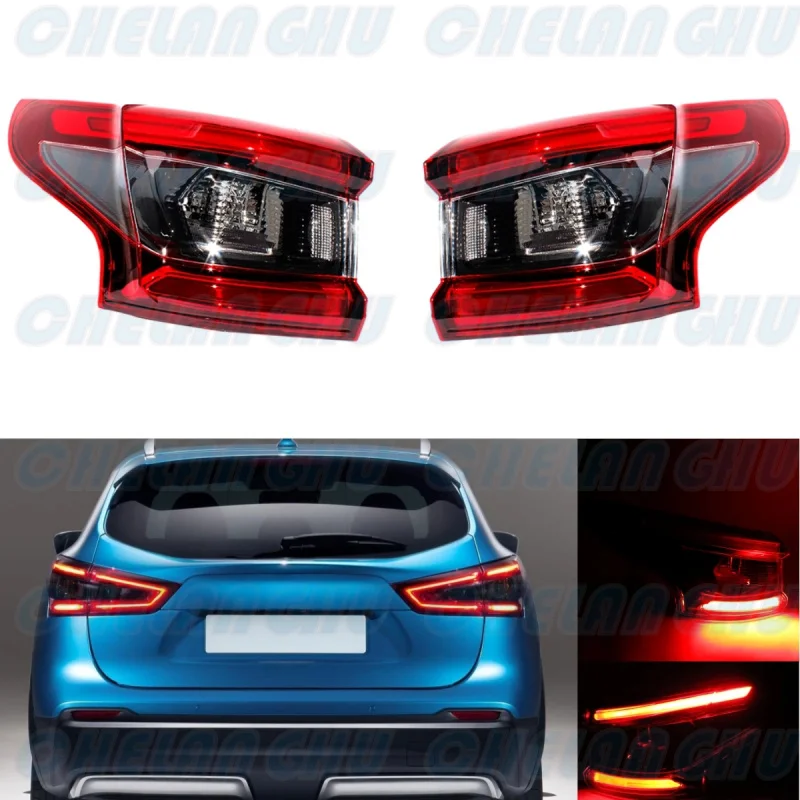 Pair Outer Side LED Tail Rear Lamp Light Without Turn Signal Bulbs 26555-HV00A 26550-HV00A For Nissan Qashqai 2017 2018 2019