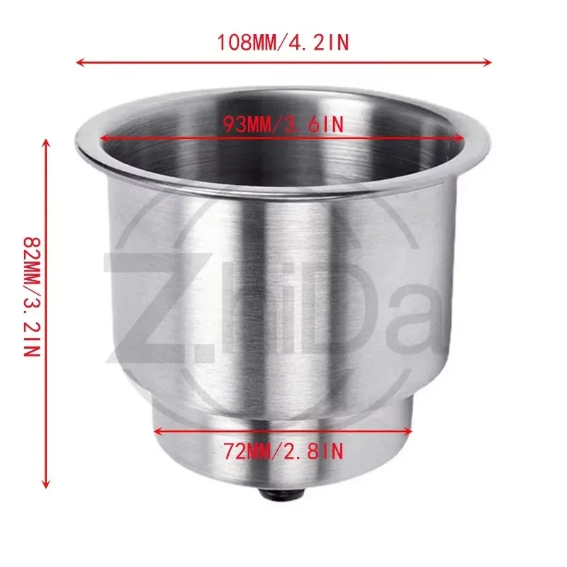 Stainless Steel Cup Holder Without Light, Boat Yacht Kayak Water Cup Bracket, Marine Hardware Fittings