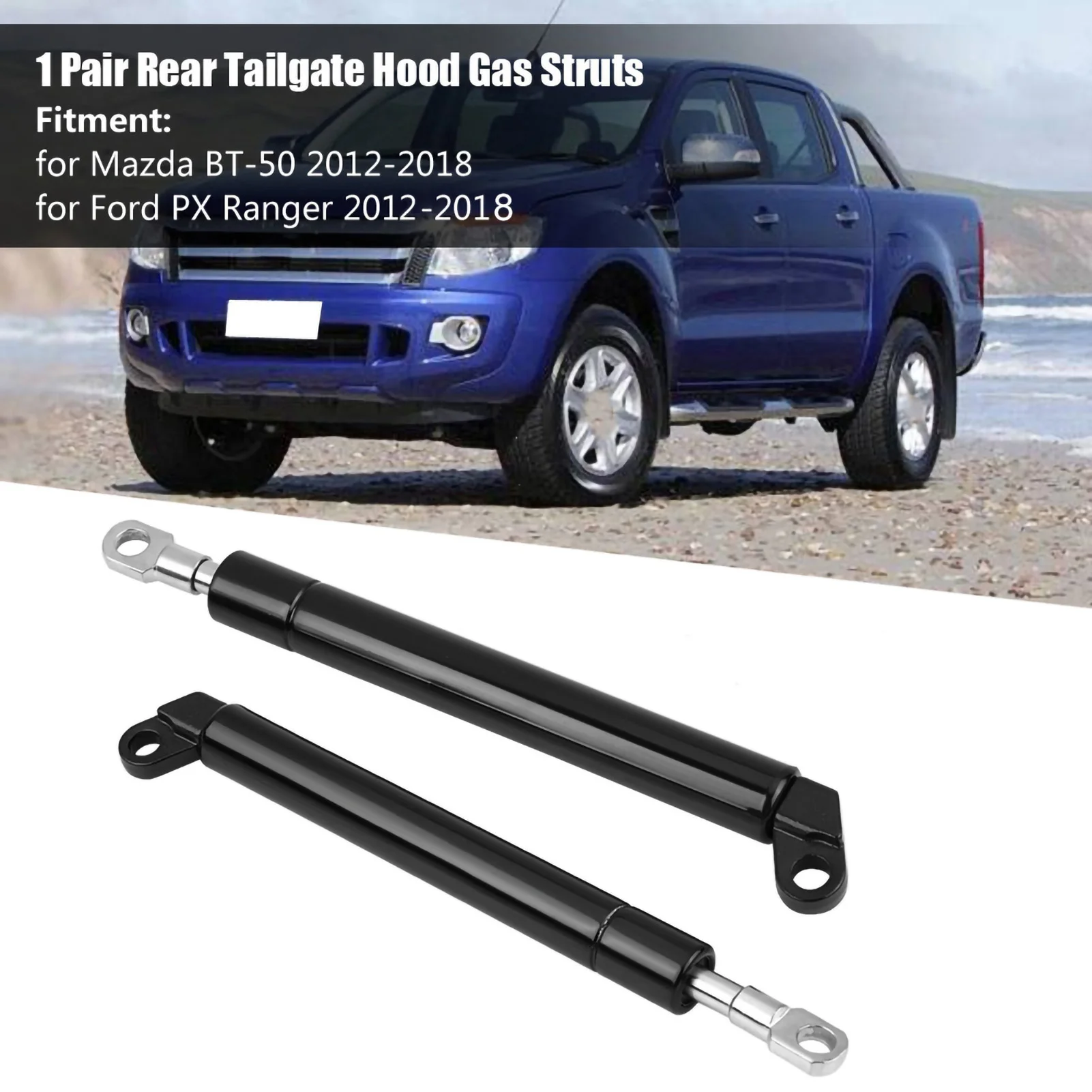 Rear Tailgate Hood Gas Struts Lift Spring Support Lifters For Mazda BT‑50 Ford PX Ranger 2012-2018