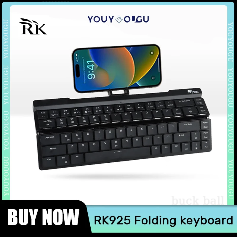 

RK925 Folding Wireless Keyboard 68Keys Portable Bluetooth Dual Mode Mechanical Keyboard USB Mini Wired Keyboard For Laptop Table