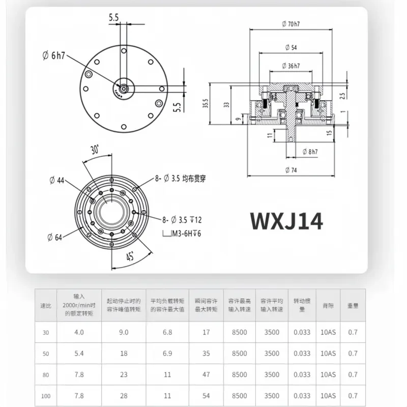Harmonic Gear Reducer Shaft Input for KUKA Robot Arm Industrial Automation Precision Transmission Long Life Low Backlash