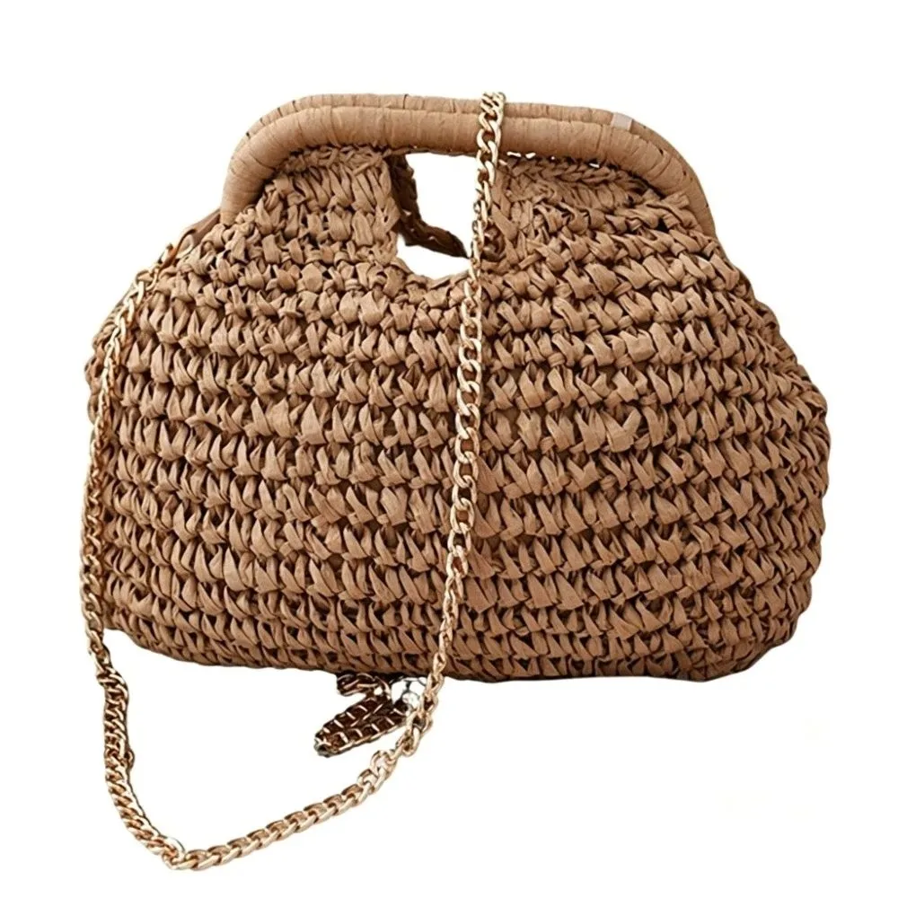 Trendy Summer Straw Weaving Shoulder Bag Boho Leisure Crossbody Bag Casual Beach Woven Clutch Bags for Women view 3