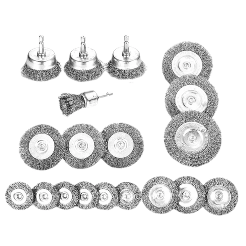 

19 шт., проволочная щетка для дрели, проволока из углеродистой стали, колесо, щетка, чашка, щетка, набор кистей для ручек