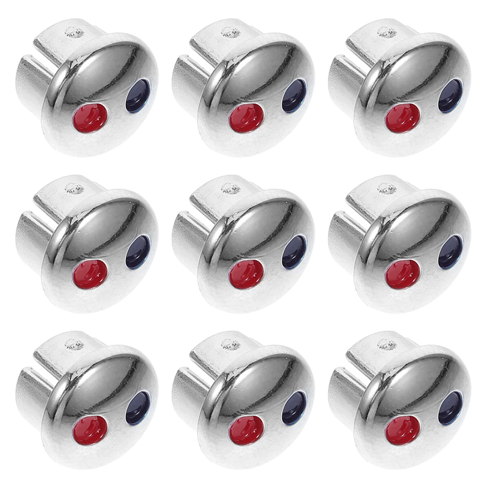 10pcs Faucet Handle Temperature Indicators Red Blue Decorative Caps Hot Cold Water Labels Universal Fit ABS Material Kitchen