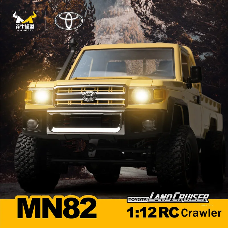 MN82 RC Crawler 1:12 Full Scale Pick Up Truck 2.4G 4WD Off-road Car Controllable Headlights Remote Control Vehicle Model Kid Toy