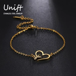 Unift Women's Hand Bracelets Heart Comb Scissors Bracelet Hairdresser Stainless Steel Charms Barber Elegant Jewelry Friends Gift