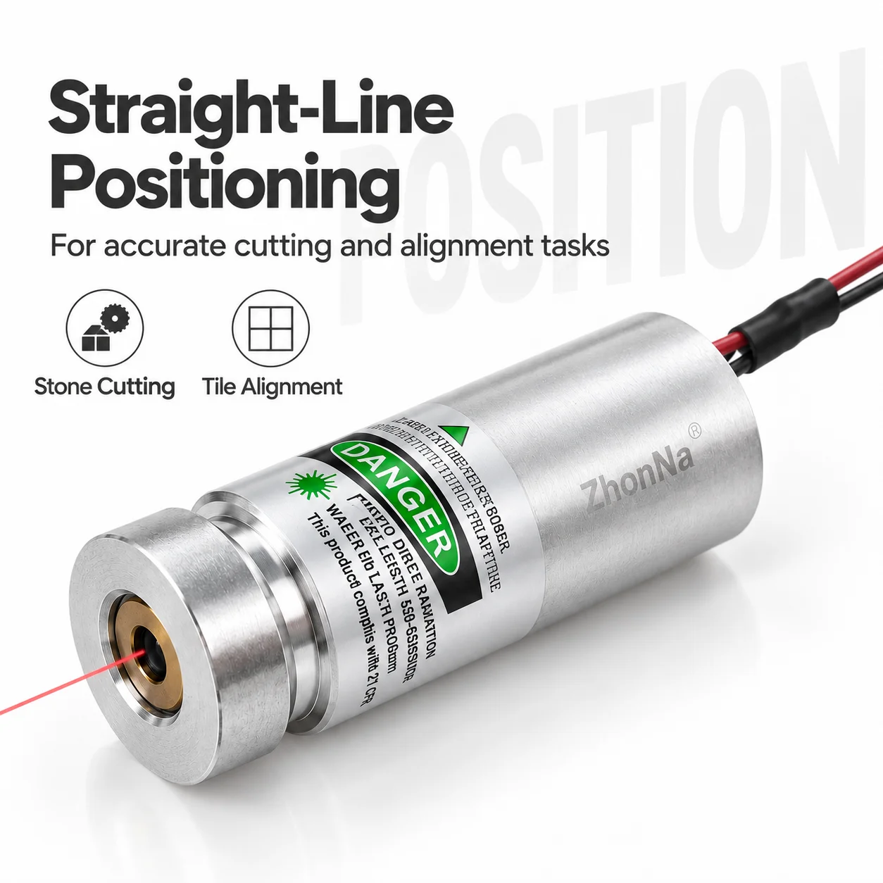 ZhonNa Laser Module 18*41mm 200mW Wired Diode Metal Housing Wheel Alignment Positioning Industrial Machine Indicator Light Parts