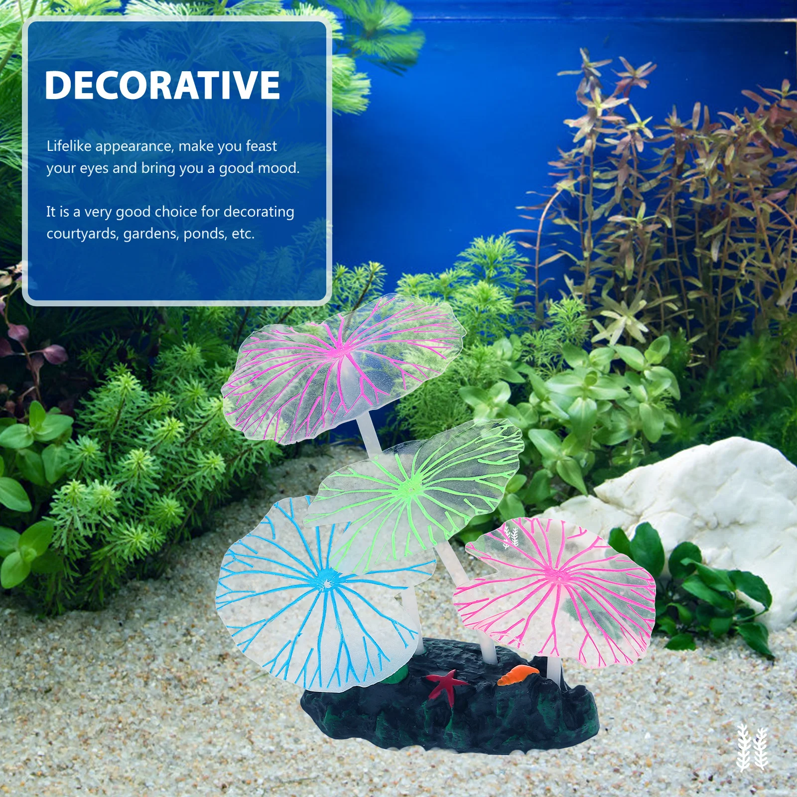 

Artificial Lotus Leaf Fish Tank Decoration Fake Aquarium Plant for Pond Garden Fountain Photography Prop Lifelike Water Pool