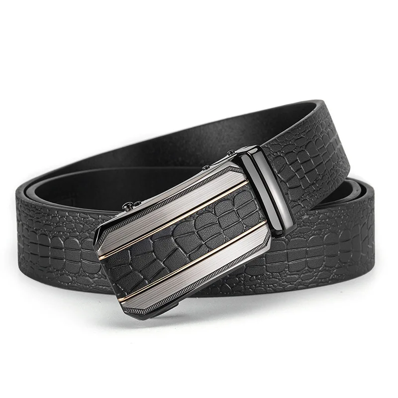 High Quality Belt Men's Genuine Leather Business Belt Jeans Vintage Strap Male Jeans for Man Automatic Buckle Cowboy Cintos