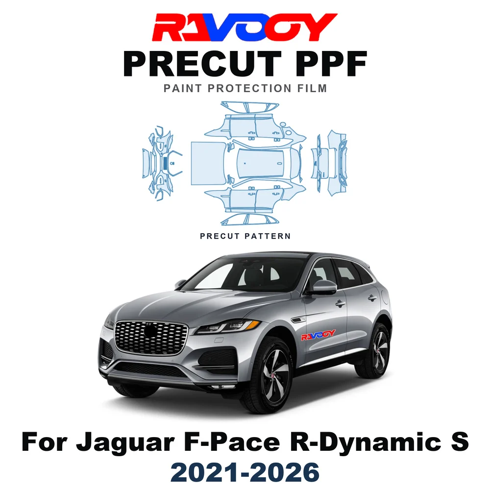Precut PPF For Jaguar F-Pace R-Dynamic S 2021-2026 8.5mil TPU Paint Protection Film Hood Bonnet Bumper Headlight Self-Healing