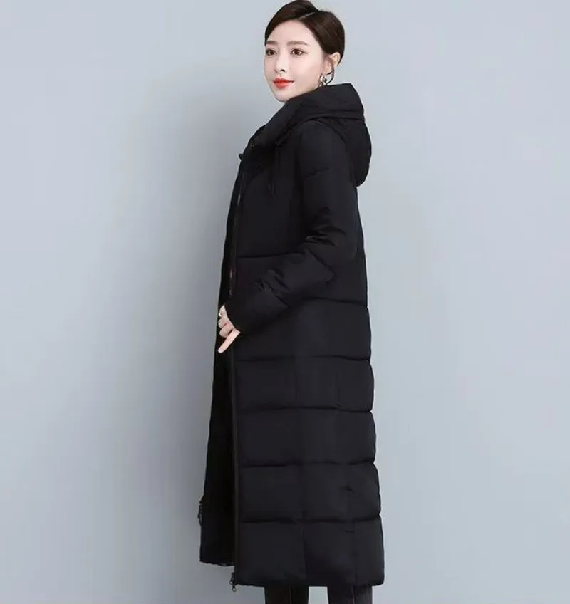 Women Autumn Solid Colors Hoodies Parkas Zipper Mid-Length Coats Pockets New Fashion Warm Hooded Jackets Casual Commute Parkas