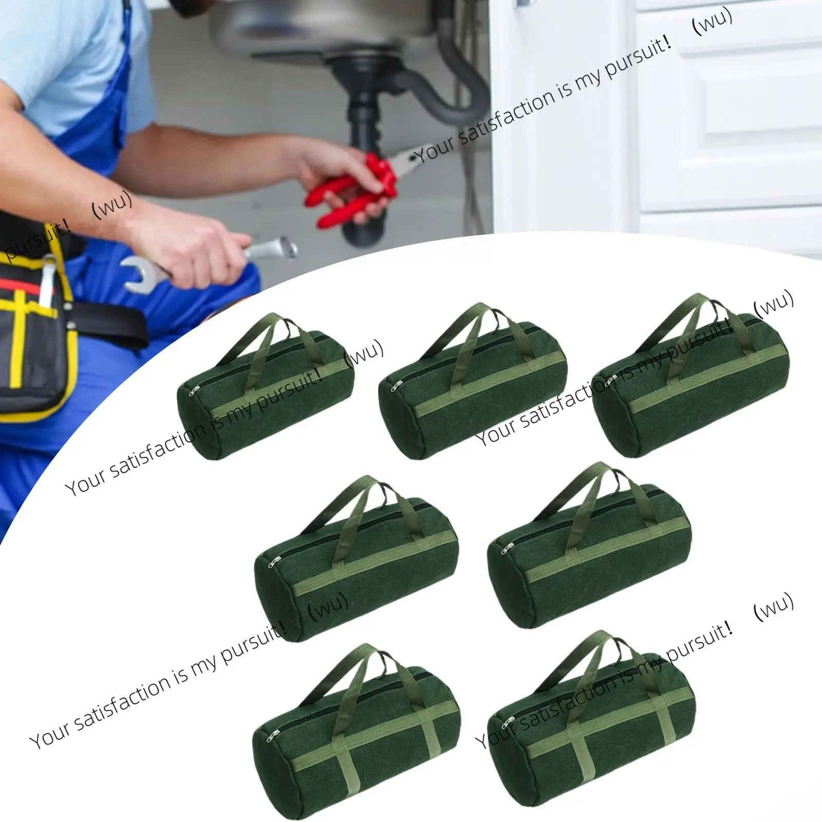 Canvas multi-functional portable kit, wide mouth waterproof, multi-functional electrician woodworking professional handbag
