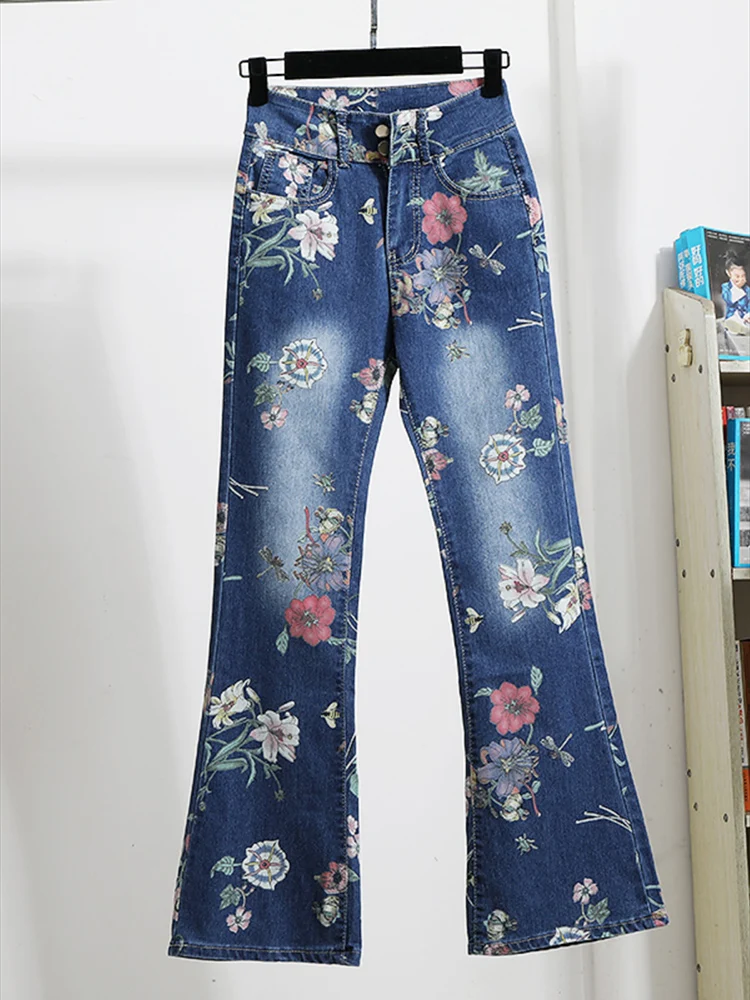 

90s Vintage High Waist Floral Print Slant Pocket Baggy Loose Fit Wide Leg Cargo Jeans Country Festival Outfit