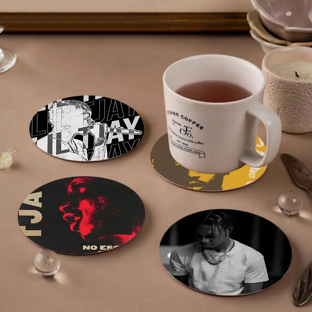 Lil T-Tjay Pop Rapper 1pc Pattern Coaster Tea Cup Heat Insulation Pad Anti-scalding Anti-slip Table Bowl Plate Mat