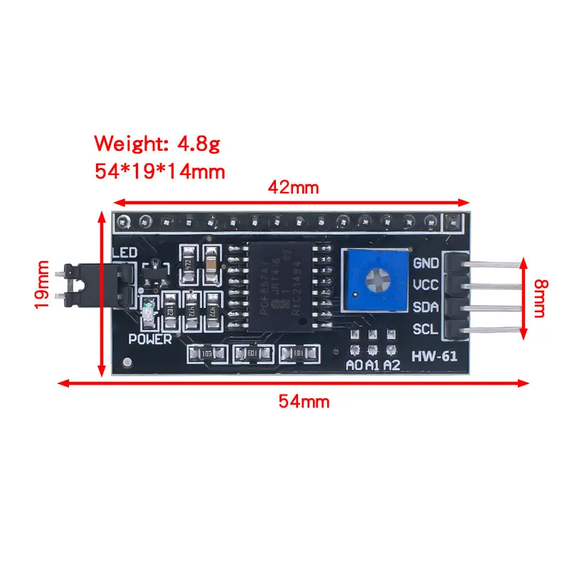 IIC I2C TWI SPI Serial Interface Board Port 1602 2004 LCD LCD1602 Adapter Plate LCD Adapter Converter Module