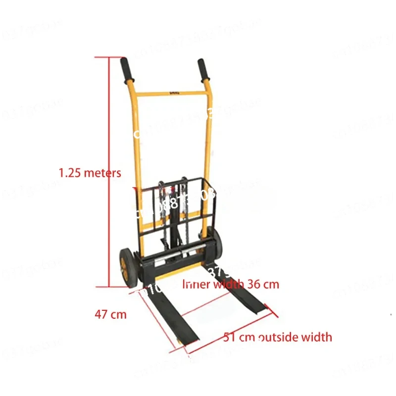 Small Hydraulic Manual Forklift Miniature Manual Stacker Lightweight Household Loading and Unloading Truck Lifting Truck 200kg