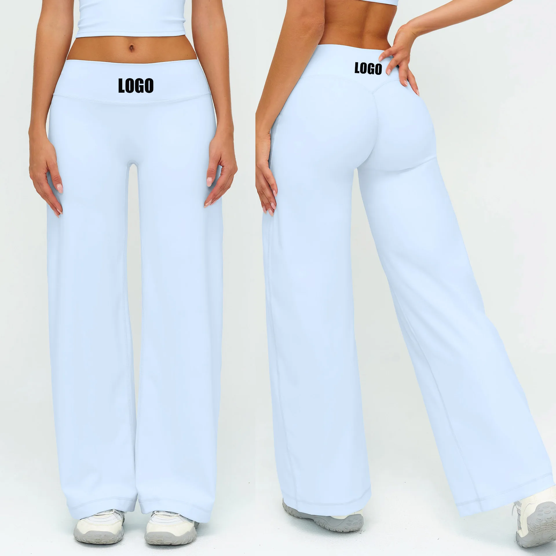 Custom LOGO women's slim trousers loose wide-footed casual trousers outdoor running sports yoga wide-leg trousers