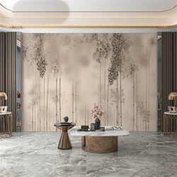 Custom bamboo mural wallpaper modern mural wallpapers for living room landscape study background tea room bedroom 3D home decor