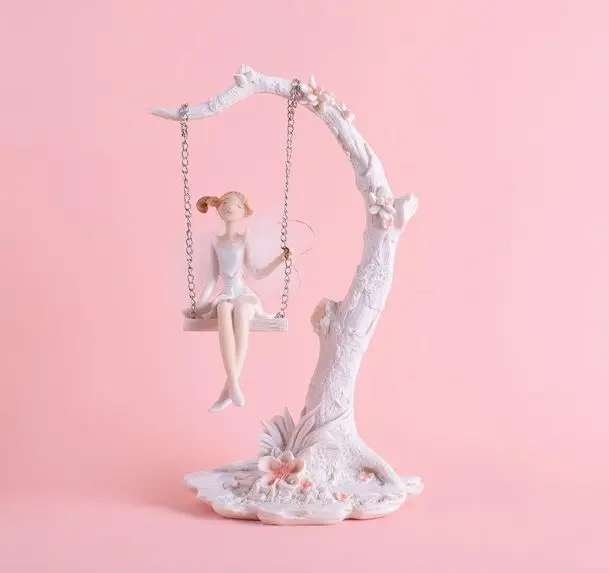 

Украшение из смолы, подарок любви, изысканная девушка на качелях, милая фея, украшение из смолы, средиземноморская фея, украшение, ремесло, домашний декор