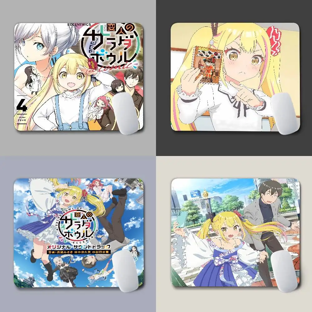 S-Salad Bowl Anime Of Eccentrics Cute Small Mouse Pad Gaming Laptops Mousepad Gamer Mat Desk Protector Anime Cartoon Mouse Pads
