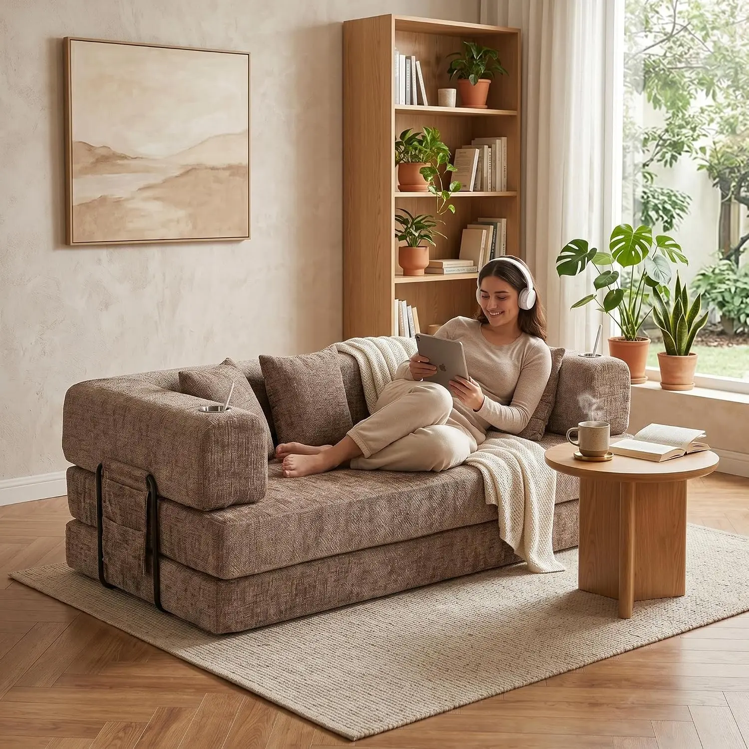 Convertible Floor Sofa Couch, 79