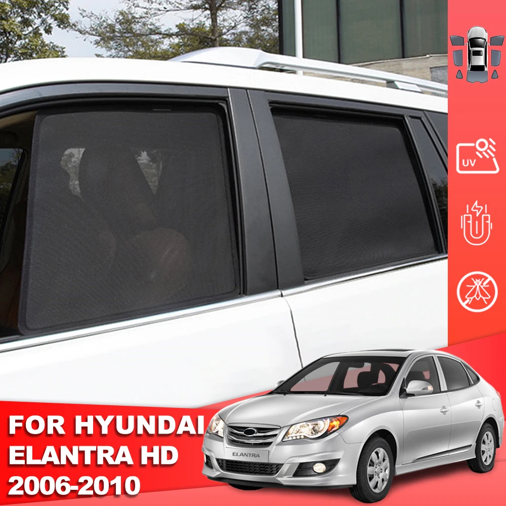 

For Hyundai Elantra HD AVANTE 2007–2010 Magnetic Car Sunshade Shield Front Windshield Curtain Rear Side Baby Window Sun Shade