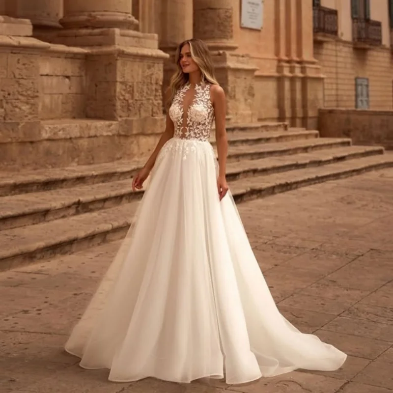تخصيص الكرة البيضاء ثوب فساتين الزفاف الملكي ذيل طويل زين ألف خط تنفيس تول صنع رداء دي