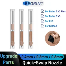 0.2/0.4/0.6/0.8mm K1C Nozzle All-in-one Copper Titanium Nozzles High Flow K1C K1 Max Nozzle For Ender3 V3 Plus 3d printer Hotend