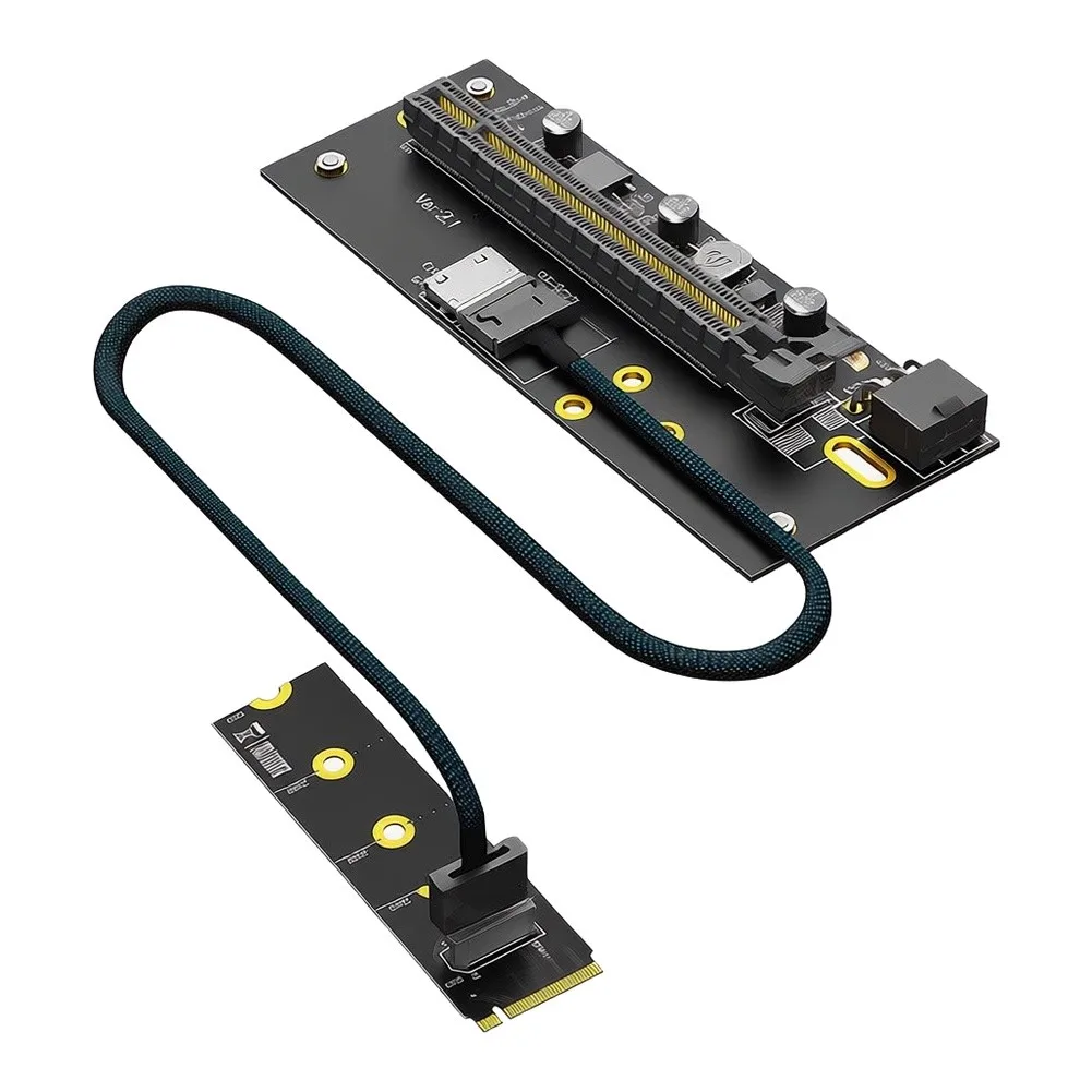 External For PCIe 4.0 x16 Adapter Card CoFor Mpatible with For M.2 For M-Key 2230 2242 2260 2280 and 6-Pin Right Layout