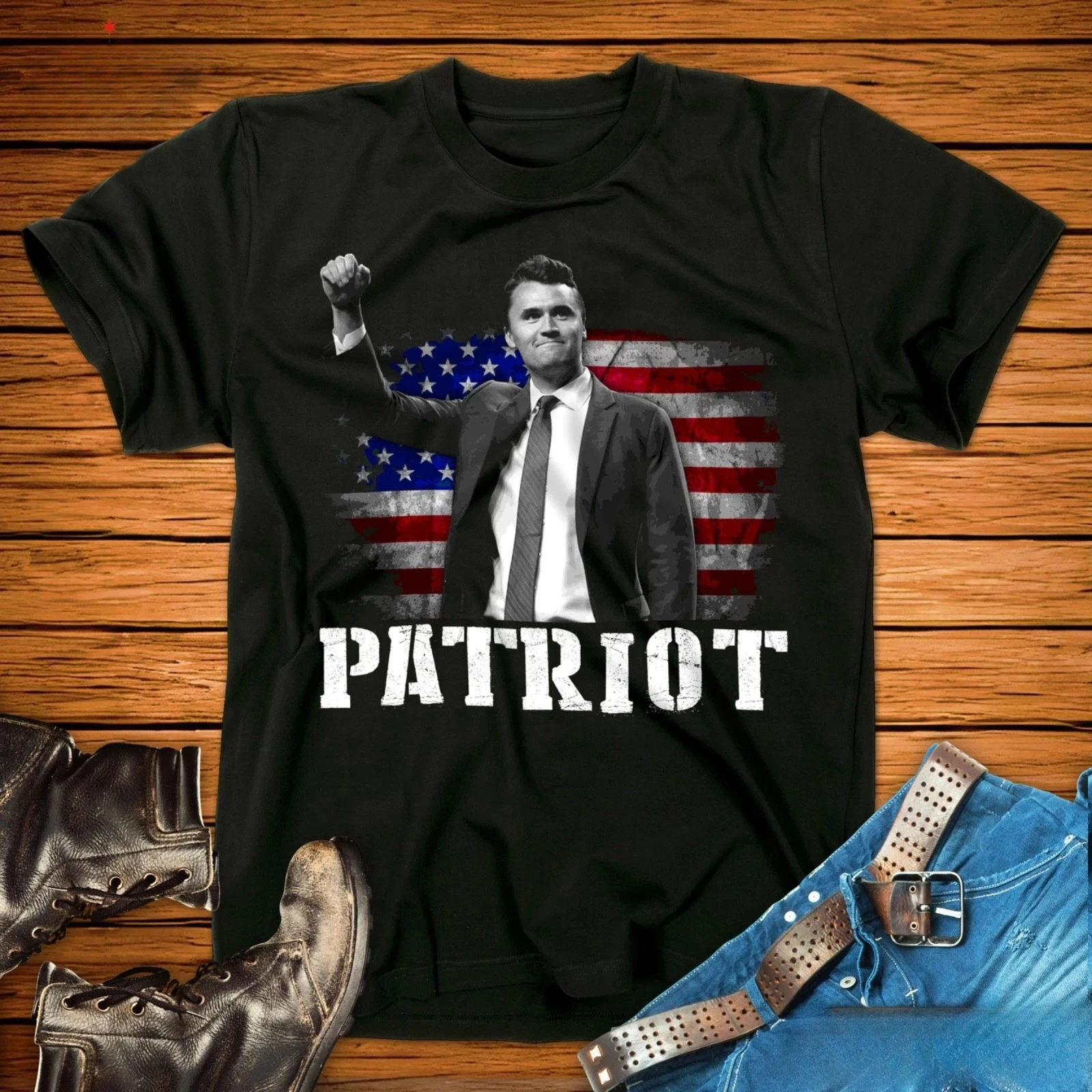 Charlie Kirk Rest in Peace RIP Conservative Tee Tribute MAGA Printed Design Tee Comfortable and Breathable Soft Men Clothing Tee