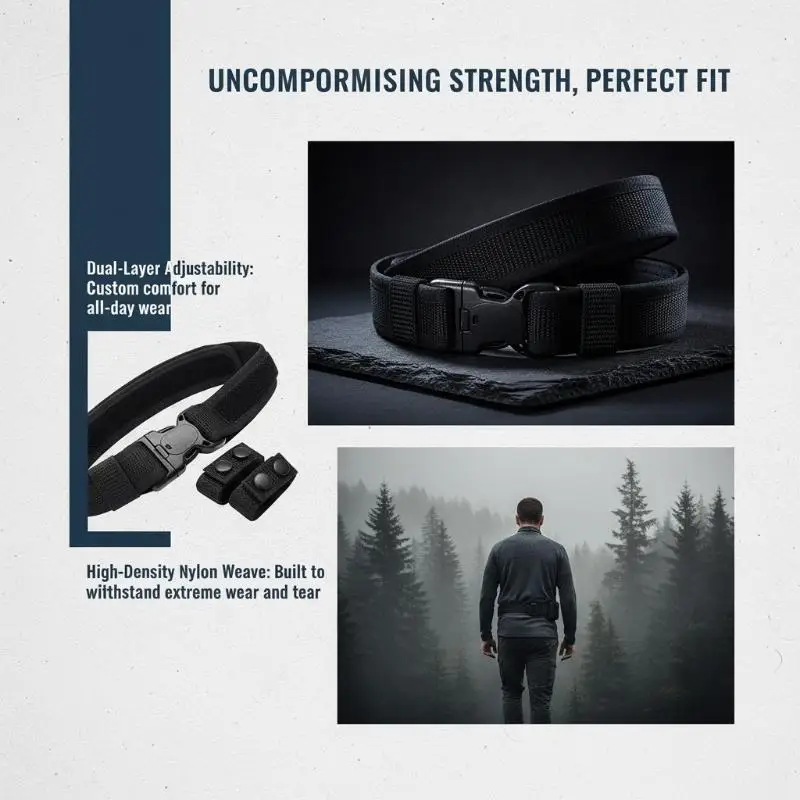 New Men Belt 2 In 1 Buckle Quick Release Tactical Mens Two In One Belts Inner Belt Tactica Multi-Size Adjustable Belt