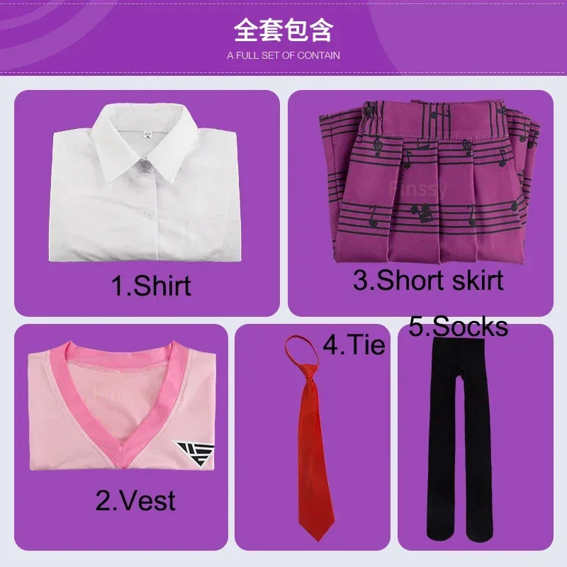 A Bear House аниме Danganronpa Akamatsu kaede косплей костюм школьников униформа кампуса Hallowep 1p2t 2025 новинка