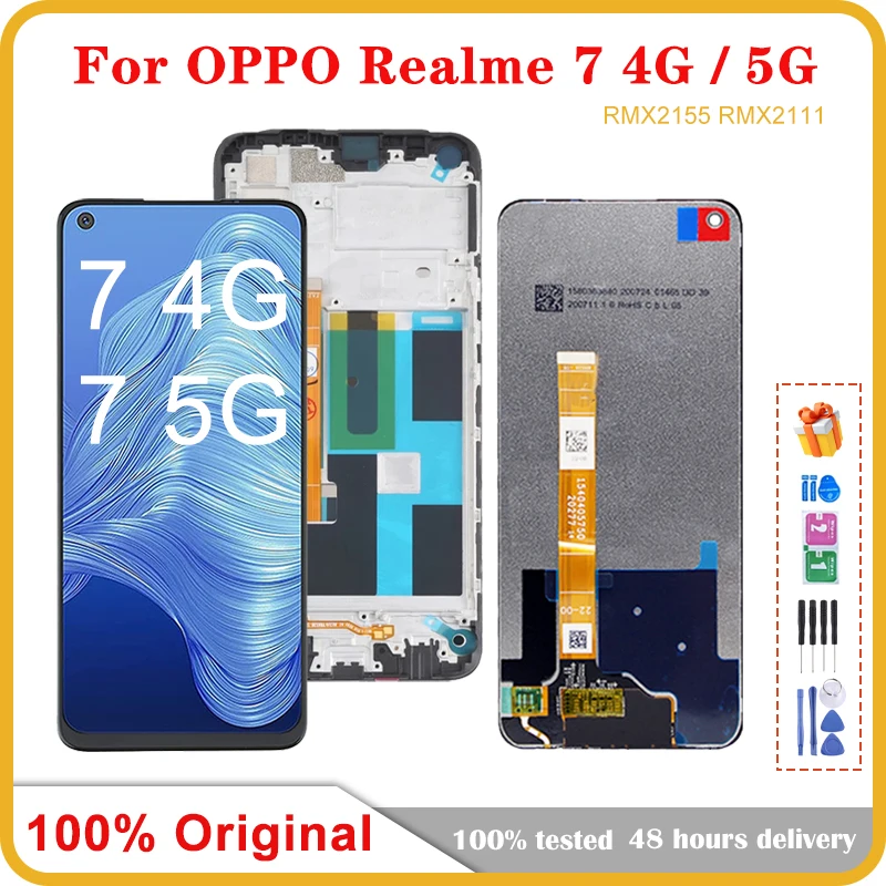 

6.5" Original For OPPO Realme 7 4G 5G RMX2155 RMX2111 LCD Dipslay Touch Screen Digitizer For Realme 7 4G LCD Screen Replacement