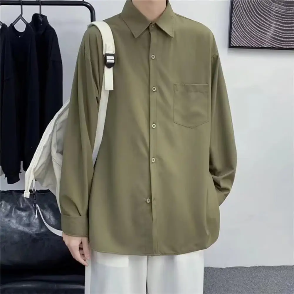

Рубашка мужская с длинными рукавами, корейская дышащая рубашка, свободная мужская одежда большого размера, офисный топ