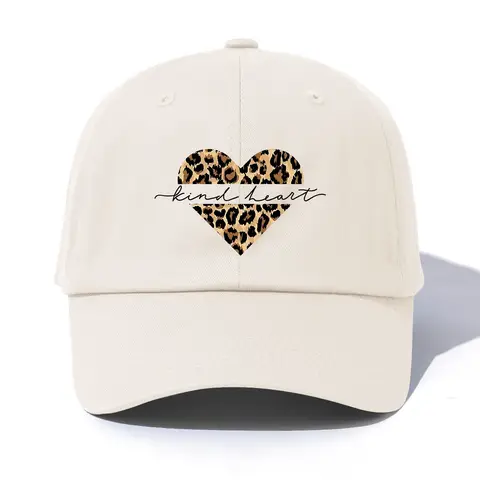 1pc KIND HEART Print Baseball Cap for Adults,Minimalist Retro Style Casual Soft Adjustable Dad Hat,Perfect As Gift