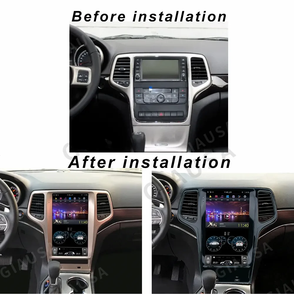 E 13.6inch Android 13 Screen Radio For Jeep Grand Cherokee 2010-2020 GPS Carplay Car Multimedia Video Stereo Navi Head Unit 4G